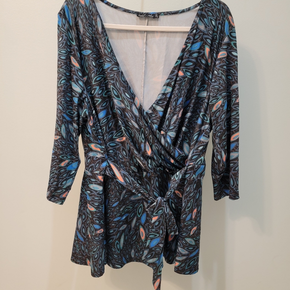 Isabel + Alice Faux Wrap Top 2X